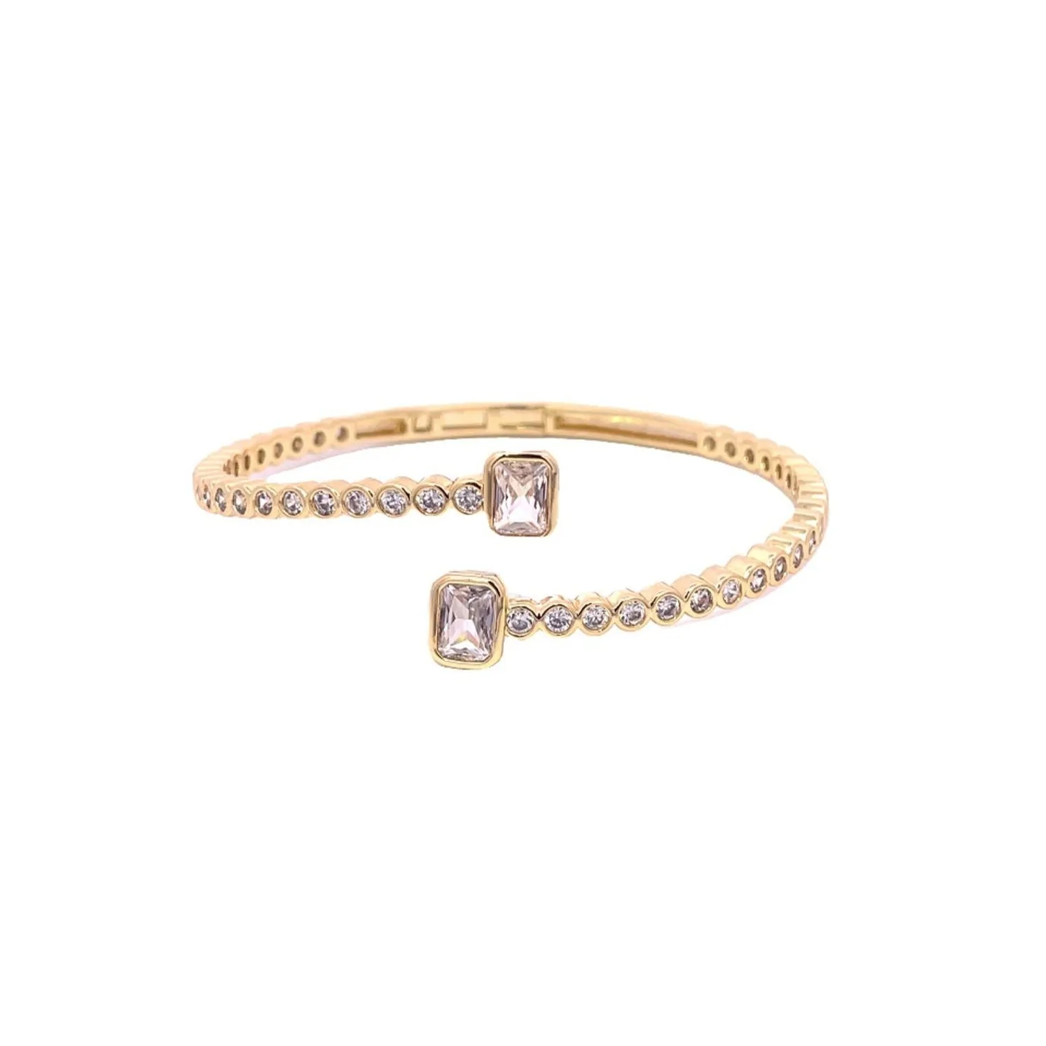 CZ Paved Stone Bangle Bracelet (B114)