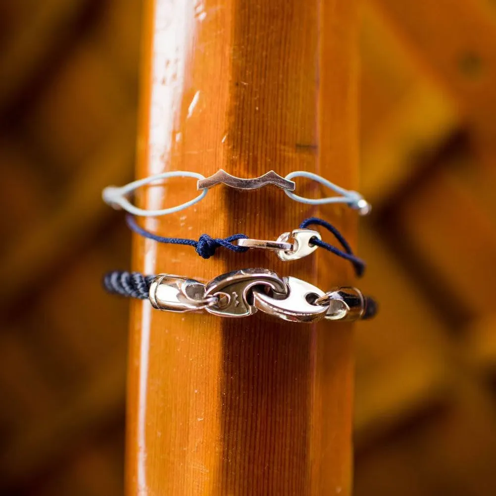 Elsewhere Single Wrap Rope Bracelet with Stainless Steel Brummels