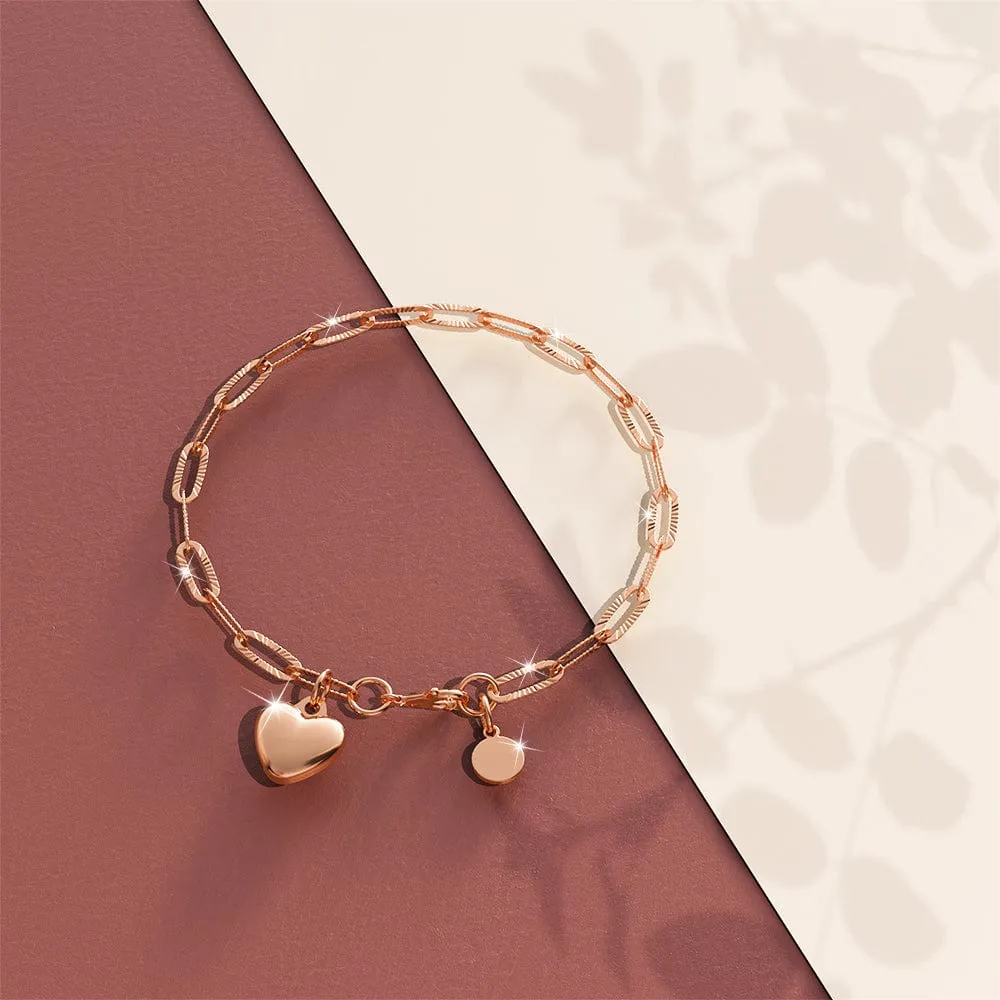 Rogue Heart Rose Gold Stainless Steel Bracelet